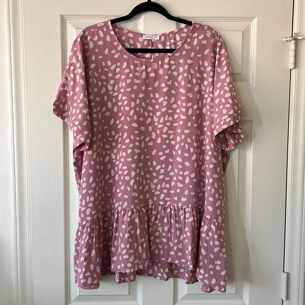 Chic Soul baby doll top. Size 3XL. Rose pink.